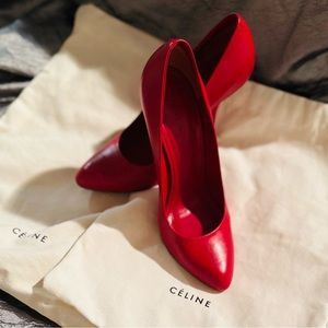 Cèline red leather heels by Phoebe Philo